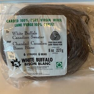 White Buffalo Carded 100% Wool Yarn 6 Strands 8oz. 227g